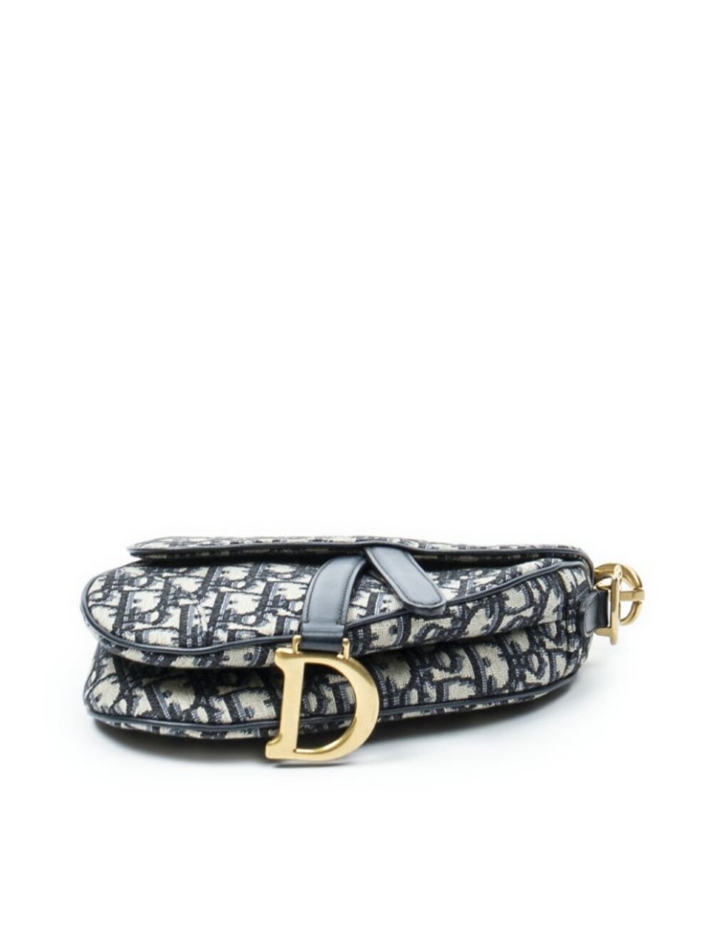 ★SOLD★ Dior New Saddle Bag Navy Beige Oblique Peacock Canvas - Picture 6 of 10